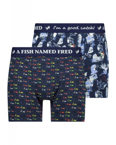 Boxerky A FISH NAMED FRED pánske DUO PACK 24.02.271 navy blue