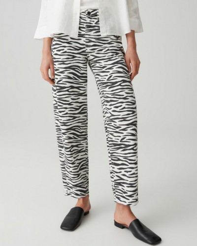 Nohavice OPUS pants dámske 10560813795405 Mari clear zebra 900