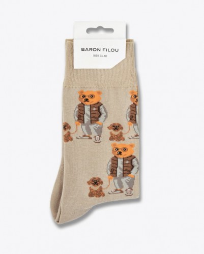 Ponožky BARON FILOU pánske Knit Socks CL Sand Brown