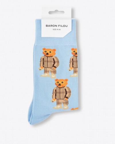 Ponožky BARON FILOU pánske Knit Socks CXLVIII Frosted Blue