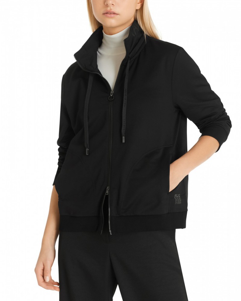 Marc Cain Sports T Black Mesh Hooded Sweatshirt TS 44.17 J49 COL 900 main image 0