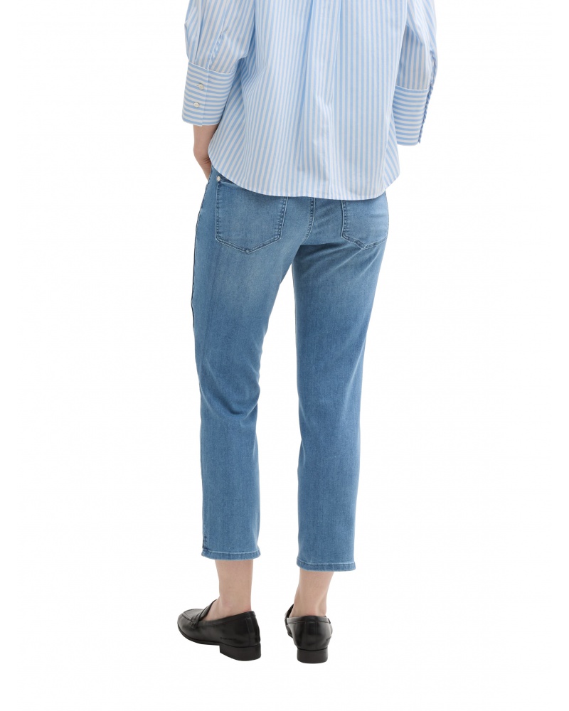 Pantalon Fille Tom Tailor - Coupe Large Style 5 Poches, Taille Haute, élastique à La Taille - 8