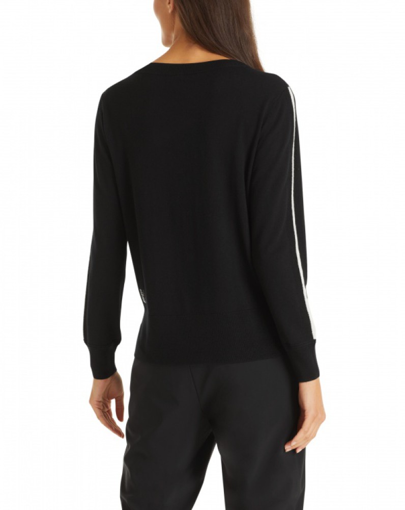 Marc Cain Sports T Black Mesh Hooded Sweatshirt TS 44.17 J49 COL 900