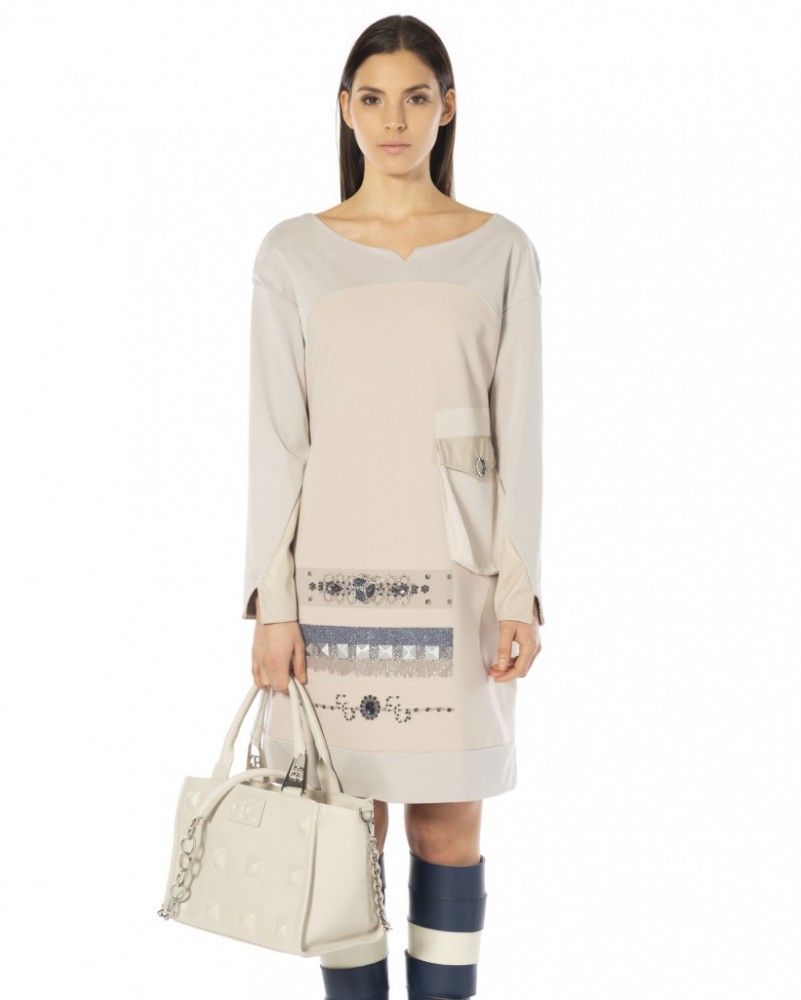 Superbe Manteau Long Vintage Beige ELISA CAVALETTI - Taille L, Effet Vieilli, Doublure Coton/polyester