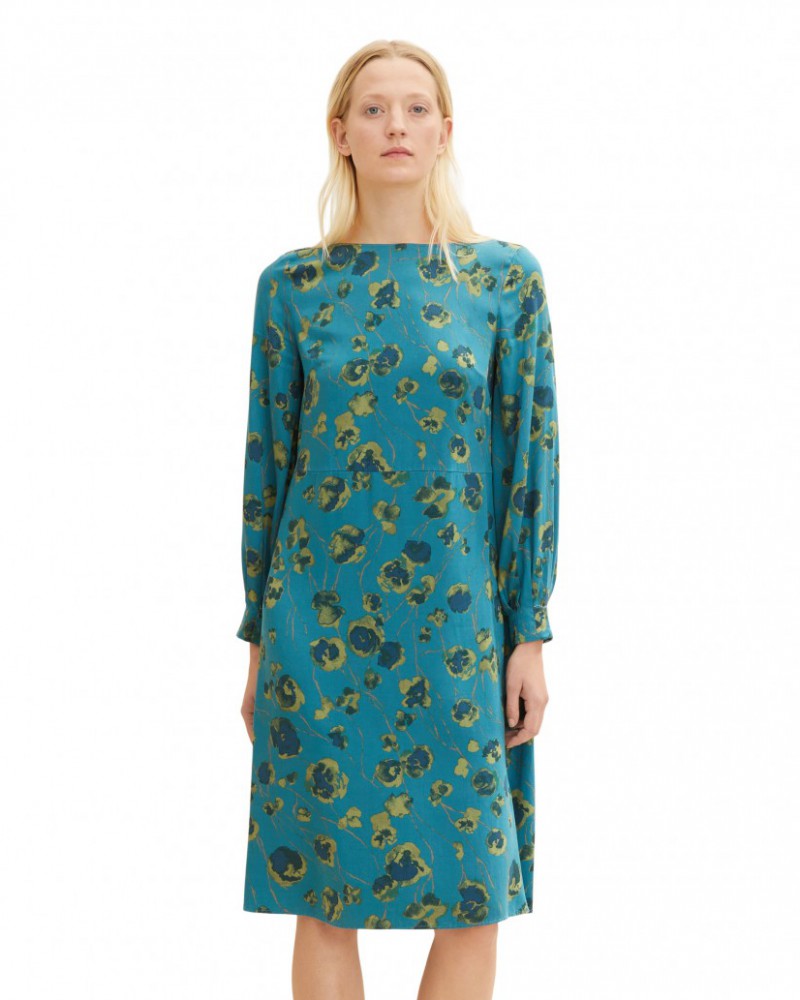 NEBOTON Vestido De Mujer Con Estampado Floral Y Manga