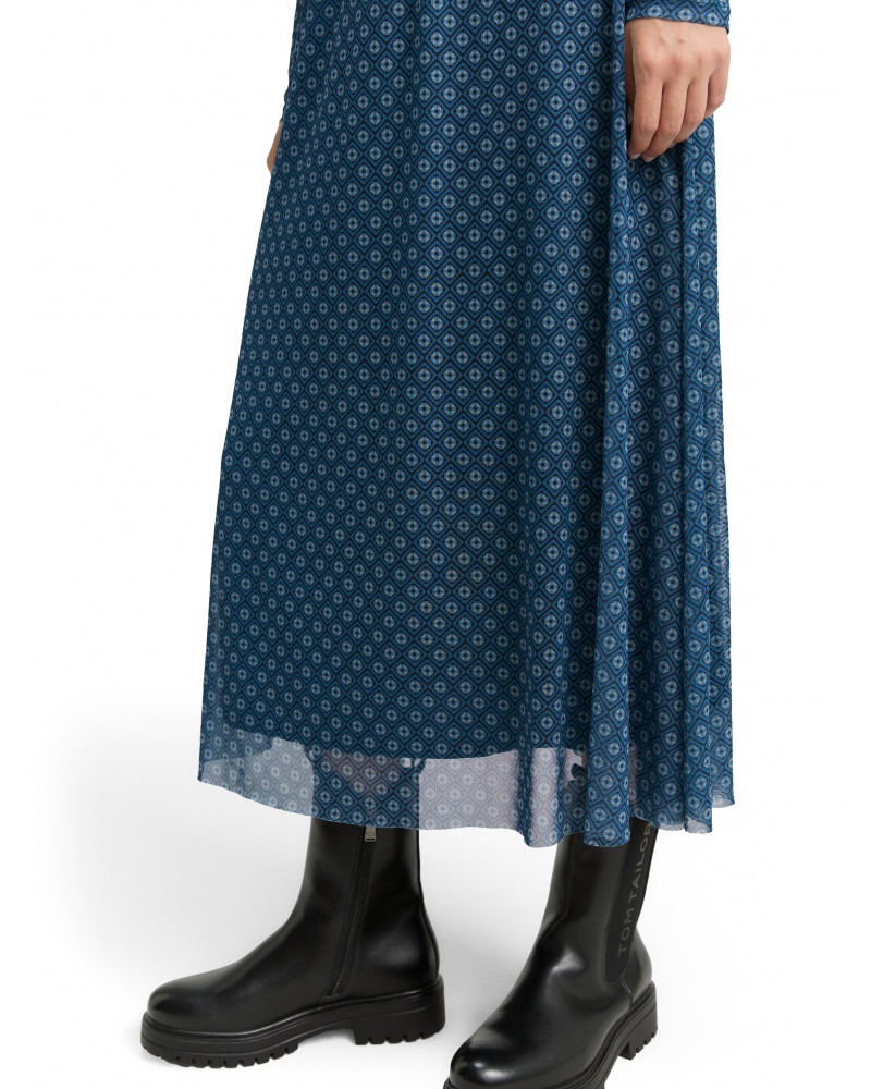 TOM TAILOR Damesjurk, 39036 - Small Blue Wave Print, 36