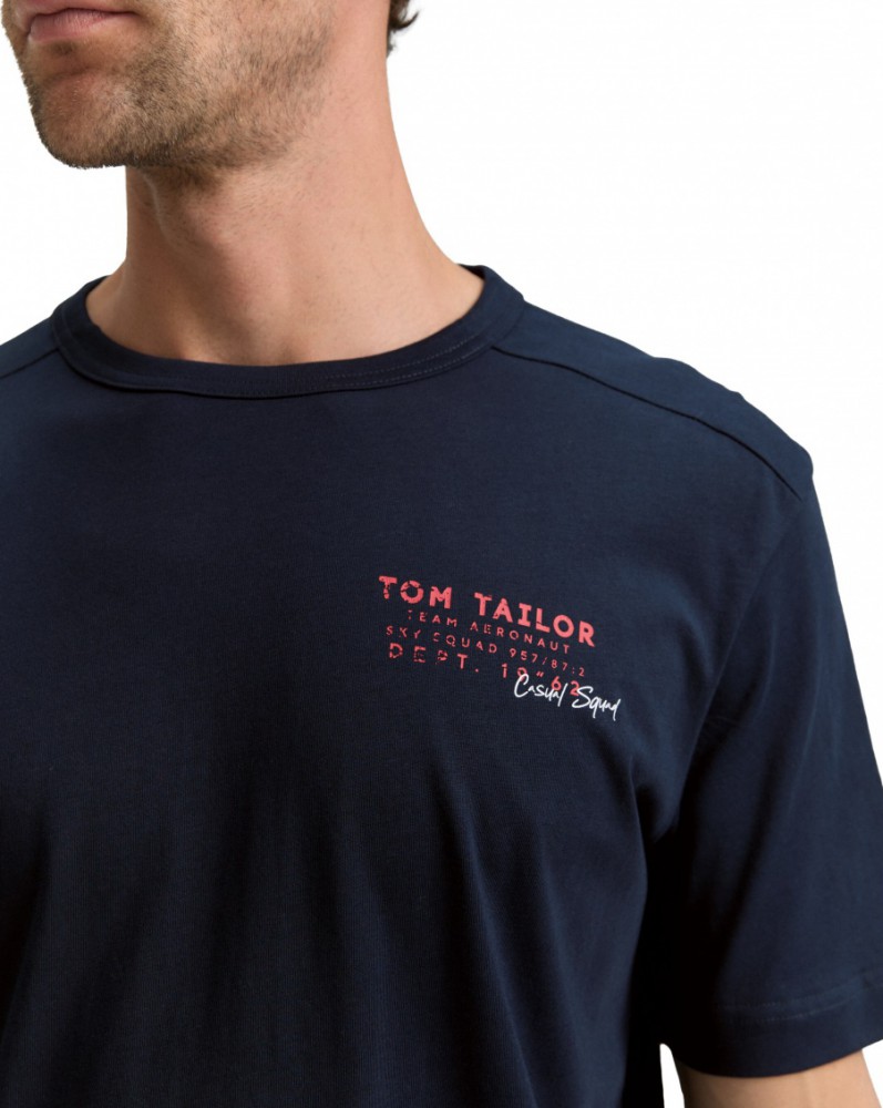 TOM TAILOR T-shirt Uomo Con Palme – Girocollo, Maniche Corte, Vestibilità Regolare, Cotone Morbido